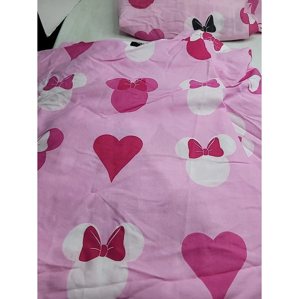 Jay Franco Disney Minnie Mouse Hearts N Love Twin Flat and Fitted Sheet Set